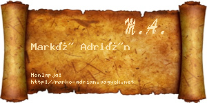 Markó Adrián névjegykártya