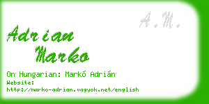adrian marko business card